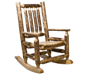 Child's Skip-Peeled Pine Log Rocking Chair