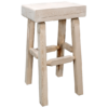 Rough Sawn Half Log Barstool Unfinished