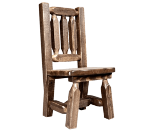 Rough Sawn Pine Childs Chair Stained and Lacquered