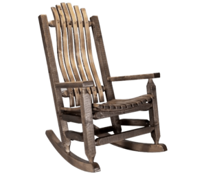 Rough Sawn Rocking Chair Stained and Lacquered