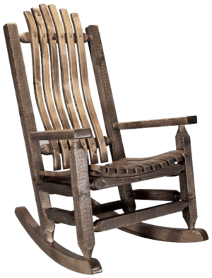 Rough Sawn Rocking Chair Stained and Lacquered