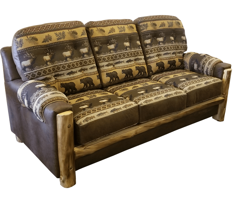 9 Fabric Options Couch Amish Made in the USA Rustic Aspen Log Love Seat 