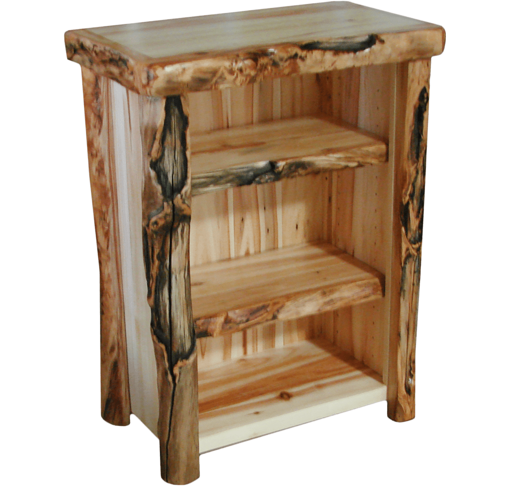 Aspen Log 35 Inch Tall Bookcase Rustic Log Furniture of Utah