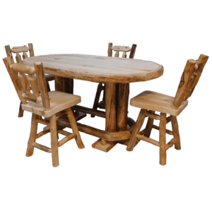 Oval Aspen Log pub table